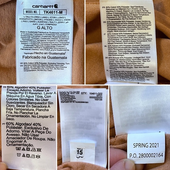 NWT Carhartt loose fit heavyweight s/s pocket C graphic t-shirt, tall L, ginger - Picture 16 of 16